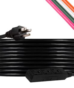 UltraPro GE 25 Ft Outdoor Extension Cord 3 Outlet Extension Cords Outlet Power Strip Long Extension Cord with Multiple Outlets Grounded Heavy Duty Extension Cord 16 Gauge UL Listed Black 36825-T1 1 Pack