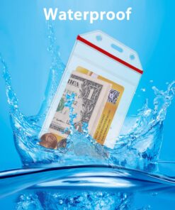 Lanyard Badge Holder, Wisdompro School Supply Vertical Clear PVC Heavy Duty Ziplock Vinyl ID Badge Holder with 23 Inch Adjustable Polyester Detachable Neck Lanyard Strap for College, 5 Sets - Black Adjustable Black Lanyard 10 71ei8LbuDL