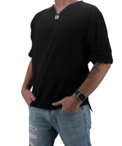 Love Quality Men's Black Shirt 100% Cotton Hippie Yoga Shirt X-Large 12 71eiTHPzrL