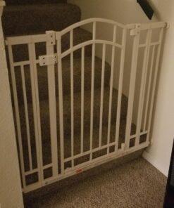 Summer Infant Multi-Use Decorative Extra Tall Safety Pet and Baby Gate,28.5'-48' Wide, 36' Tall,Pressure or Hardware Mounted, Install on Wall or Banister in Doorway or Stairway,Auto Close Door -Beige 36" Tall, 28.5 - 48.0" Wide Beige 88 71eihT38vEL