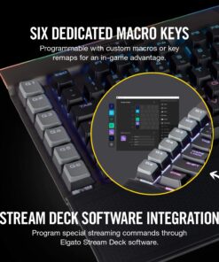 Corsair K95 RGB Platinum Mechanical Gaming Keyboard - 6x Programmable Macro Keys - USB Passthrough & Media Controls - Fastest Cherry MX Speed - RGB LED Backlit - Aluminum Finish Gunmetal 27 71einFjb0L 1