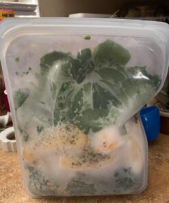 Stasher Reusable Silicone Storage Bag, Food Storage Container, Microwave and Dishwasher Safe, Leak-free, 1/2 Gallon, Clear 54 71ejvxeda3L