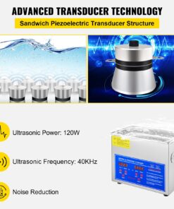 VEVOR Professional Ultrasonic Cleaner, Easy to Use with Digital Timer & Heater, Stainless Steel Industrial Machine for Parts, 110V, FCC/CE/RoHS Certified (3L) 3L 22 71ek4HNq7oL