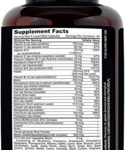 Clinical Daily Complete Whole Food Multivitamin Supplement for Women & Men - Complete Liquid Vitamin Absorption! 42 Superfood Fruits Vegetables - Young Adult to Senior - 120 Liquid Capsules 120 Count (Pack of 1) 16 71ekhkUbgSL