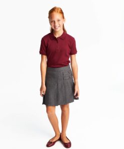 French Toast Girls' Adjustable Waist Pleated-Front Two-tab Scooter 10 Heather Gray 18 71ela5MpG4L 1