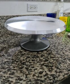 Cake Stand Revolving Cake Turntable - TangChu Heavy Duty Aluminium 12 Inch Cake Decorating Supplies with 1 Icing Spatula and 2 Comb Icing Smoother, Cake Decorating Kit, Rotating Display Stand 31 71eliD4ynWL