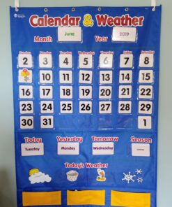 Learning Resources Calendar & Weather Pocket Chart - Classroom Calendar, Calendar and Weather Chart for Classroom, Teacher and Back to School Supplies 46 71em4HesM1L 1