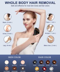 Laser Hair Removal, IPL Hair Removal Permanent for Women and Men, Hair Removal Device 999999 Flashes at-Home for Facial Legs Arms Whole Body Treatment AMZ-Black 23 71emA7ysLEL