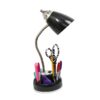 LimeLights LD1015-BLK Flossy Organizer Desk Lamp with Charging Outlet Lazy Susan Base Black 1 18 71emE636zFL