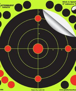 Splatterburst Targets - 8 inch Stick & Splatter Self Adhesive Shooting Targets - Gun - Rifle - Pistol - Airsoft - BB Gun - Pellet Gun - Air Rifle - Made in USA 100 pack 23 71emFqIf2GL 1