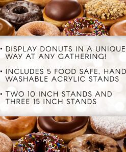 Darice Victoria Lynn Clear, 5 Piece Set with Two 10” and Three 15 Display Treats at Weddings, Showers and Other Ev Acrylic Donut Stands 23 71emIb mOjL