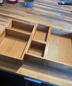 Seville Classics Bamboo Premium Organizer Storage Bins for Kitchen Silverware, Pantry, Closet, Office Desk, Pens, Utensils, Makeup, K Cup, Bamboo, Bin Set (5 Piece) Bin Set (5 Piece) 31 71emsE9LxOL