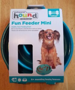 Outward Hound Fun Feeder Slo Bowl, Slow Feeder Dog Bowl, Medium/Mini, Turquoise 32 71enDfO3L 1