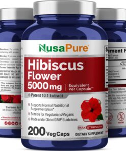 NusaPure Hibiscus Flower 5000 mg 200 Vegetarian Caps (Non-GMO & Gluten Free) 11 71enGZT 3YL