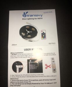 Vansky Led Strip Lights, Bias Lighting for 40-60 inch TV 6.6ft RGB USB Powered LED Light Strip with Remote,TV Backlight Kit for Flat Screen TV,PC 83 71enwhAw ML