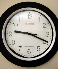 La Crosse Technology WT-3102B 10-Inch WWVB Self-set Analog Wall Clock and automatic DST reset,Black/silver Black 27 71eo30isPZL