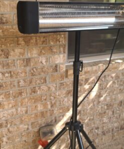 VAGKRI Outdoor Heaters, 1s Heating Electric Infrared Patio Heaters with Remote, 12H Timer, 3 Heat Levels, IP65 Waterproof, Electric Wall Heaters with Tripod Stand for Home, Office, Patio and Garage Black 29 71eoQLKKO3L