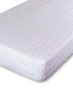 Universal Fit Crib Sheets - 100% Natural Soft Jersey Knit Cotton for Standard Crib and Toddler Mattress - 2 Pack (Pink Polka Dot, Chevron) by Ziggy Baby Pink Polka Dot, Chevron 26 71eogODvcmL