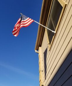 Front Line Flags Flag Pole: 6' Ft Silver Aluminum Flagpole | Spinning and Tangle-Free | Heavy Duty | Wind Resistant and Rust Free Silver Wall Mount Flag Pole P/N FL6S 6ft Silver (Pole Only) 41 71eonbnqyL