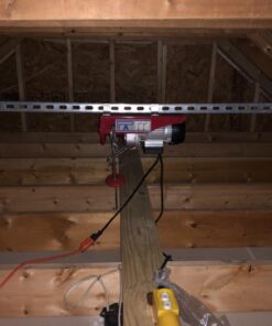 Happybuy 440 lbs Lift Electric Hoist, 110V Electric Winch with Zinc-Plated Steel Wire, 39.4 ft Lifting Garage Lift Hoist with 14ft Remote Control for Garage, Factories, Warehouses,Verandahs 440LBS 30 71eq8tAPYiL