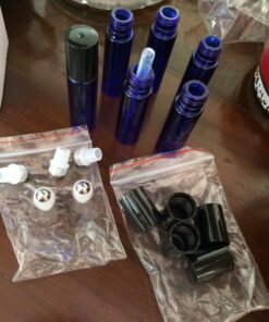 Vivaplex, 6, Cobalt Blue, 10 ml Glass Roll-on Bottles with Stainless Steel Roller Balls - .5 ml Dropper Included 39 71eqLas1UEL