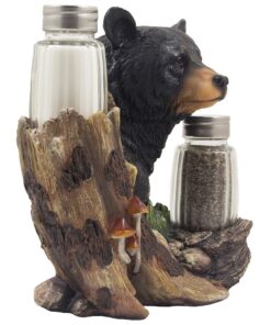Black Bear Glass Salt and Pepper Shaker Set Sculpture Kitchen Decor in Rustic Lodge and Cabin Figurines by Home-n-Gifts 11 71eqzdugbRL