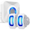 Fosmon WaveLink Door Chime Driveway Alarm Guard Wireless Motion Sensor (500 Feet, 58 Tunes, 5 Volume Levels, LED Indicators) Motion Detector Home/Business/Store Entrance Alert (1 Receiver + 2 Sensor) 1 Receiver + 2 Motion Sensor