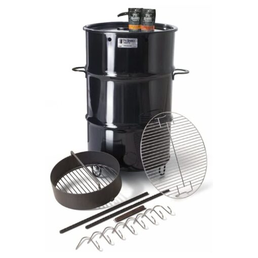 Pit Barrel Cooker Classic Package - 18.5 Inch Drum Smoker | Porcelain Coated Steel BBQ Grill | Includes 8 Hooks, 2 Hanging Rods, Grill Grate and More