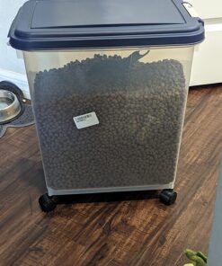 IRIS USA 33qt/25lbs Airtight Pet Food Container With Casters, Navy 25 lbs Blue 50 71esPsLs0TL