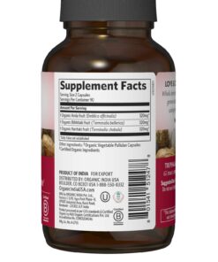 Alternative view of ORGANIC INDIA Triphala Herbal Supplement - Digestion & Colon Support, Immune System Support, Adaptogen, Nutrient Dense, Vegan, Gluten-Free, USDA Certified Organic, Non-GMO - 180 Capsules 180 Count (Pack of 1)