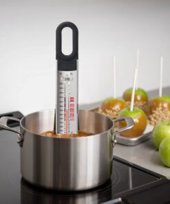 KitchenAid KQ907 Curved Stainless Steel Paddle Style Candy and Deep Fry Thermometer with pan clip, TEMPERATURE RANGE: 100F to 400F, Black 19 71ev9woVyqL