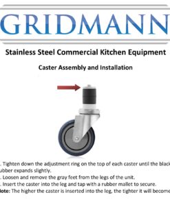 GRIDMANN 4 inch Caster Wheel Set for Commercial Kitchen Prep Tables, 2 Wheels with Brakes, 2 Without Brakes 11 71evURrZIbL