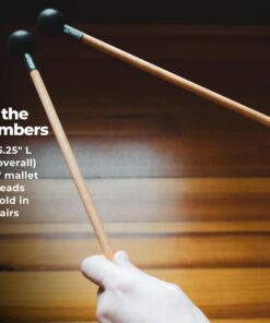 Percussion Mallet (Pair) Mallets for Keyboard Music and Tongue Drum, Soft Rubber Heads –– MADE IN U.S.A. –– Stained Solid Birch Handles Soft Black Single Pair 17 71evcrFEm4L