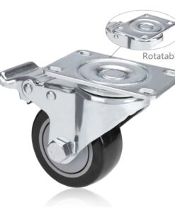 COOCHEER Casters, 3'' Heavy Duty Casters, Load 1200lbs, Lockable Bearing Casters with Brakes, 360-degree Top Plate Swivel Casters for Furniture and Workbench, Casters Set of 4, Black (Free Screws) 13 71ewOMzTbmL