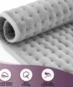 Heating Pad for Back Pain Relief Large 17 x 33, Electric Heated Pad Moist for Back Pain Muscle,Soft Heating Pads for Cramps, Abdomen, Waist, Neck, Shoulder with Heat Settings and Auto-Off (Gray) 17 x 33 Gray 30 71ewkZNqliL