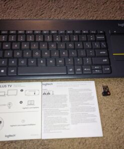 Logitech K400 Plus Wireless Touch With Easy Media Control and Built-in Touchpad, HTPC Keyboard for PC-connected TV, Windows, Android, Chrome OS, Laptop, Tablet - Black Floral 50 71exePqvQLL