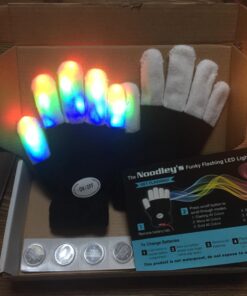 The Noodley LED Light Up Gloves for Kids Toys Games Outdoor Boy Girl Glow Dark Costume Autistic Child Teen Adult Sizes Black Small 36 71exwR02pfL