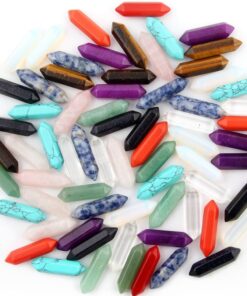 Hexagonal 30pcs Bullet Shape Healing Pointed Chakra Beads Crystal DIY Stone Beads Randow Color for Pendant Necklace Jewelry Making 15 71ezA5QH3L
