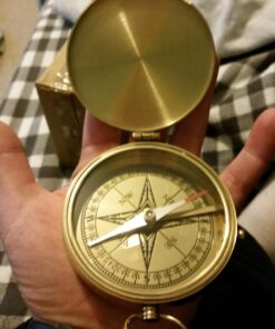 Hampton Nautical Solid Brass Gentlemen's Compass with Rosewood Box, 4", Brass 29 71ezGBQ4zL