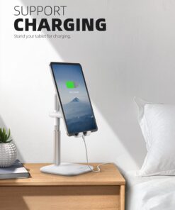 Lamicall Tablet Stand, Desktop Tablet Holder - Height Adjustable Tablet Dock for Desk, Tablet Mount with 1.5lb Heavy Base, for iPad Pro 12.9, Mini, Air, Kindle, Galaxy Tabs and 4~12.9" Tablet, White 12 71ezKUXwbmS