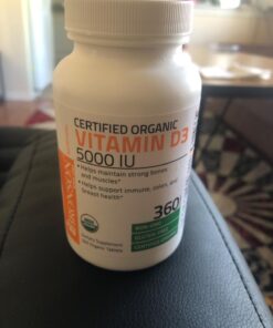 Bronson Vitamin D3 5,000 IU (1 Year Supply) for Immune Support, Healthy Muscle Function & Bone Health, High Potency Organic Non-GMO Vitamin D Supplement, 360 Tablets 42 71ezjtRhFKL