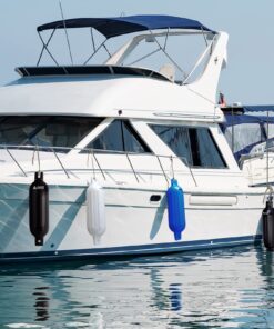 Leader Accessories Ribbed Twin Eyes Boat Fender Bumper Pack of 4 Includes 3/8'' Fender Lines and Pump to Inflate Blue 4.5*16 inch 14 71ezvzOdw9L