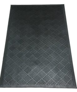 Rubber-Cal 03-235-CH"DuraScraper Checkered" Commercial Rubber Entrance Mat, 3/8" Thick x 3' x 5', Black 1-(Pack) 11 71f MOGDGDL