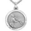 True Faith Jewelry Sterling Silver Saint Christopher Necklace Baseball Sports Medal Pendant, 3/4 Inch 15 71f Slcsa0L