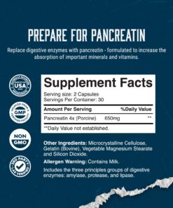 Digestive Enzyme Supplements for Gut Health - Pancreatin Digestive Enzymes for Digestion Upset Stomach Relief and Leaky Gut Repair - Pure Digestive Enzymes Digestion Supplement for Women and Men 8 71f0Xwz4hsL 1