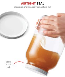 Paksh Novelty 1-Gallon Glass Jar Wide Mouth with Airtight Metal Lid - USDA Approved BPA-Free Dishwasher Safe Large Mason Jar for Fermenting, Kombucha, Kefir, Storing and Canning Uses, Clear (1 Jar) Metal Lid, 1 Pack 26 71f1jJdax7L