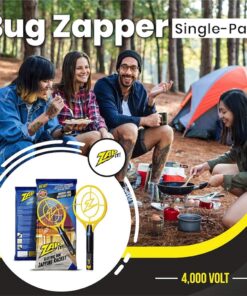 Alternative view of ZAP IT! Bug Zapper - Rechargeable Mosquito, Fly Killer and Bug Zapper Racket - 4,000 Volt - USB Charging, Super-Bright LED Light to Zap in the Dark - Unique 3-Layer Safety Mesh That's Safe to Touch Large Yellow