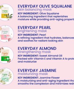 Everyday Hydrating Essence Korean Sheet Masks (8 Pack Bundle) , for All Skin Types, Revitalizing, Purifying, Illuminating, Anti-aging With No Harsh Chemicals and Safe for Sensitive Skin, Set of 8 0.81 Fl Oz (Pack of 8) 19 71f2LNlakgL