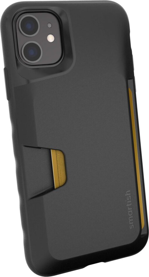 Smartish iPhone 11 Wallet Case - Wallet Slayer Vol. 1 [Slim + Protective] Credit Card Holder (Silk) - Black Tie Affair