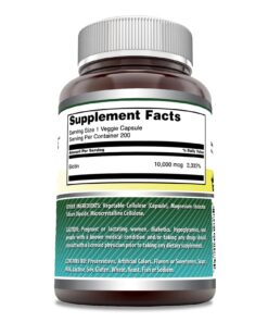 Amazing Formulas Biotin 10000mcg 200 Veggie Capsules Supplement | Non GMO | Gluten Free | Made in USA | Suitable for Vegetarians 200 Count (Pack of 1) 19 71f2wFG20L